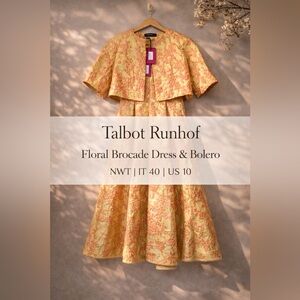 Talbot Runhof Floral Brocade Dress & Bolero Set | Size 40 / US 10 | NWT
